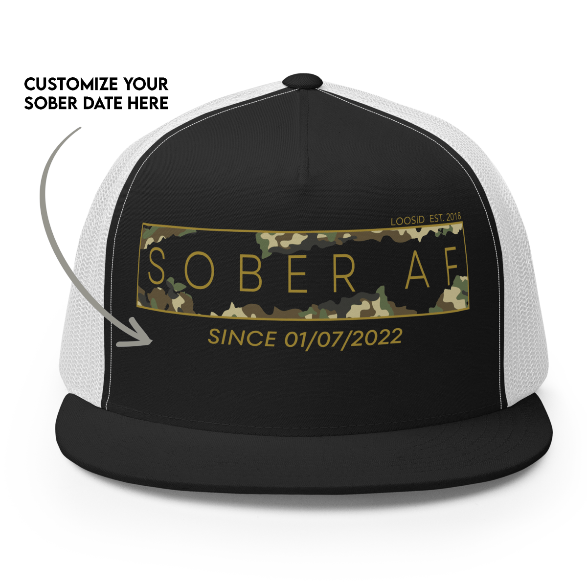Camo Sober AF Sober Hat side view (view 6)