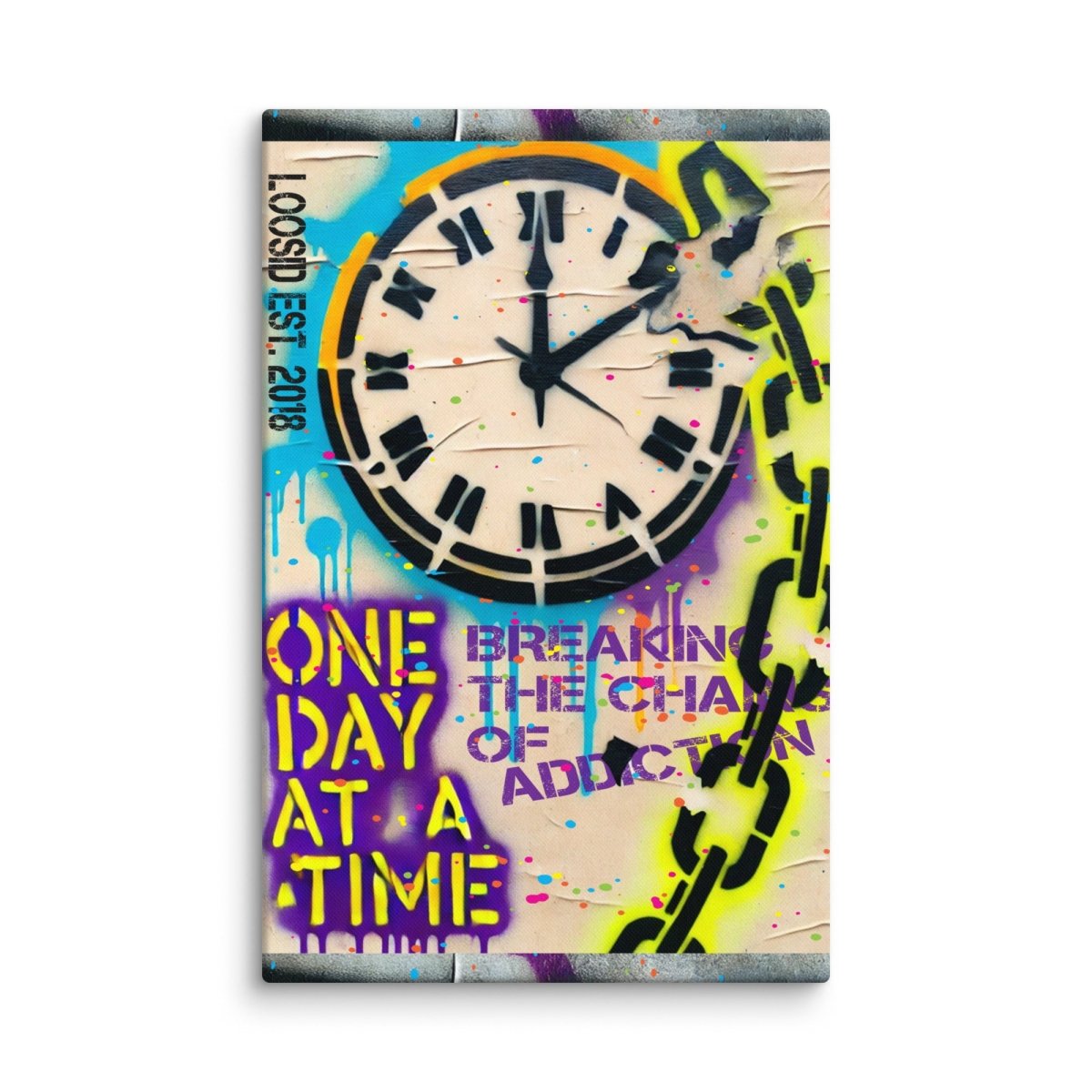One Day at a Time Inspirational Sobriety Art back view (view 7)