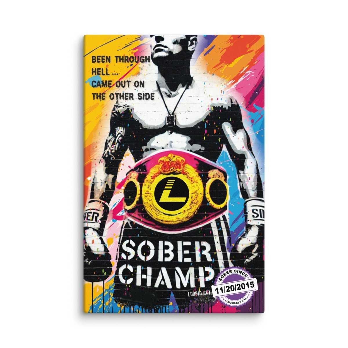 Sober Champ Man Sobriety Art packaging detail (view 8)
