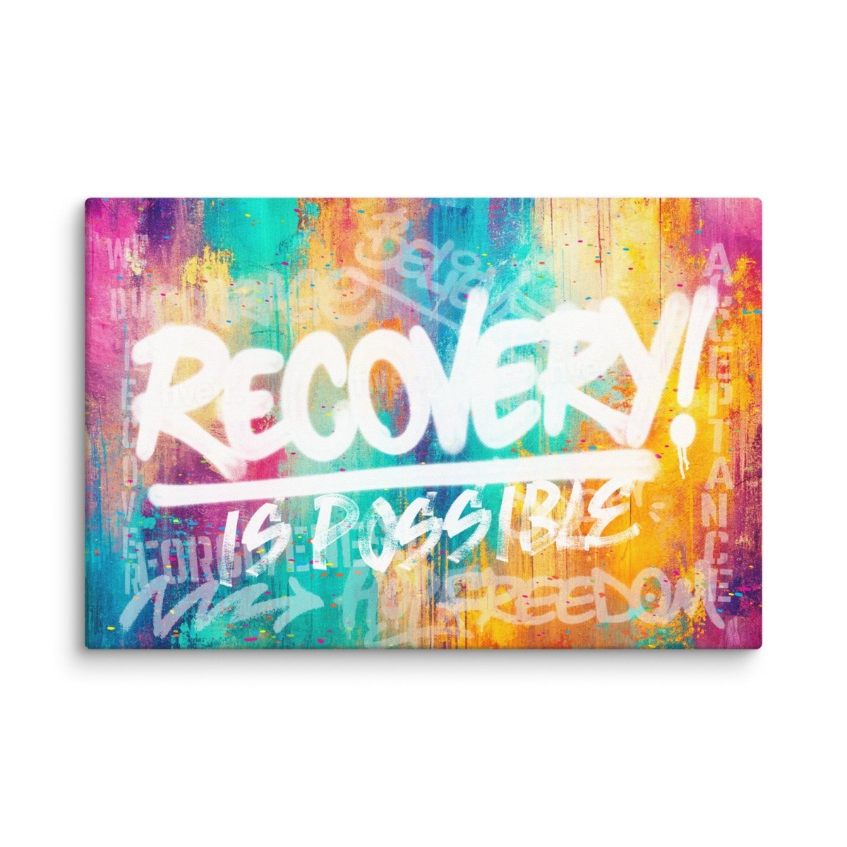 Recovery Is Possible Canvas for Inspirational Decor Sobriety Art side view (view 6)