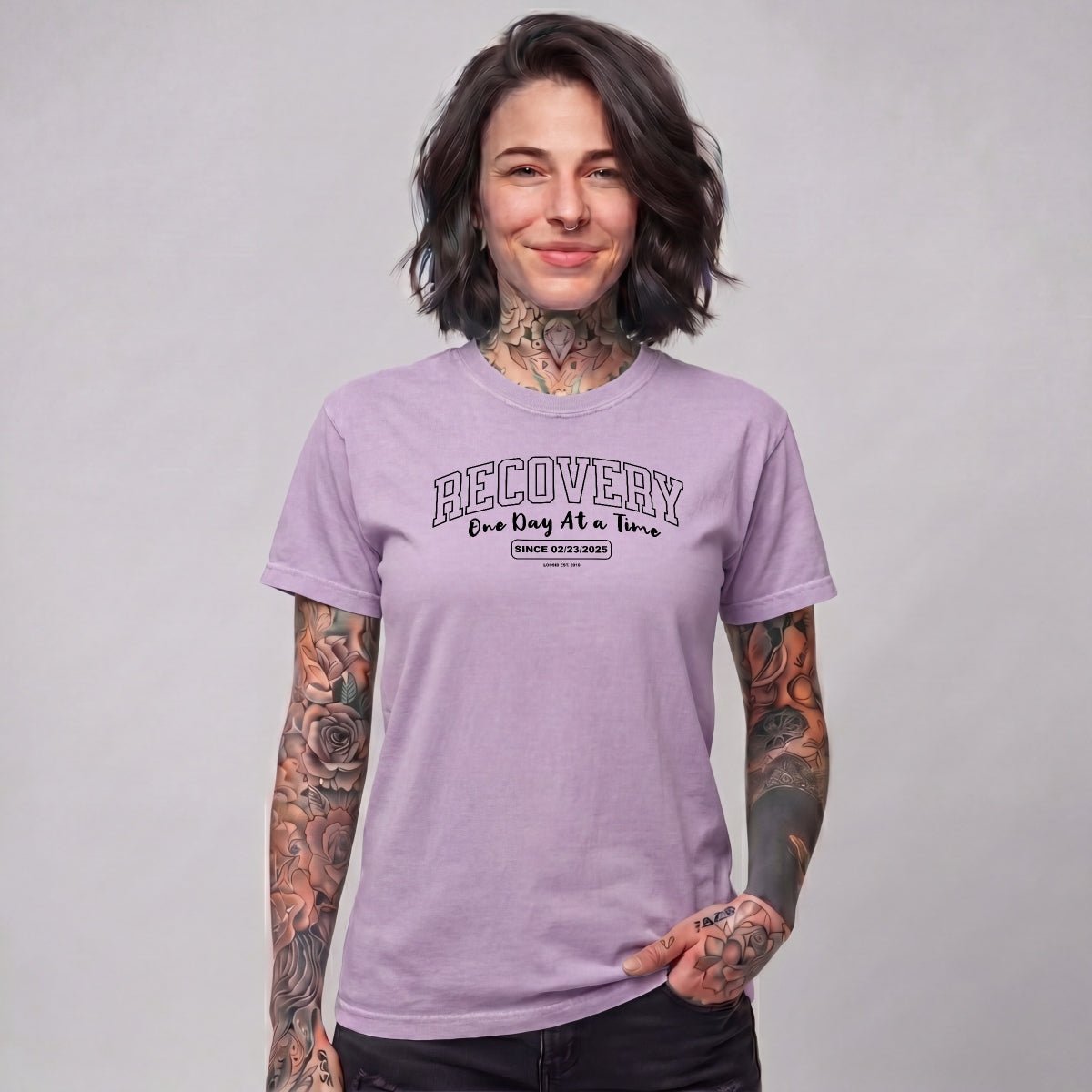 Sober T Shirt | Women's Recovery Looks Good On Me Garment-Dyed