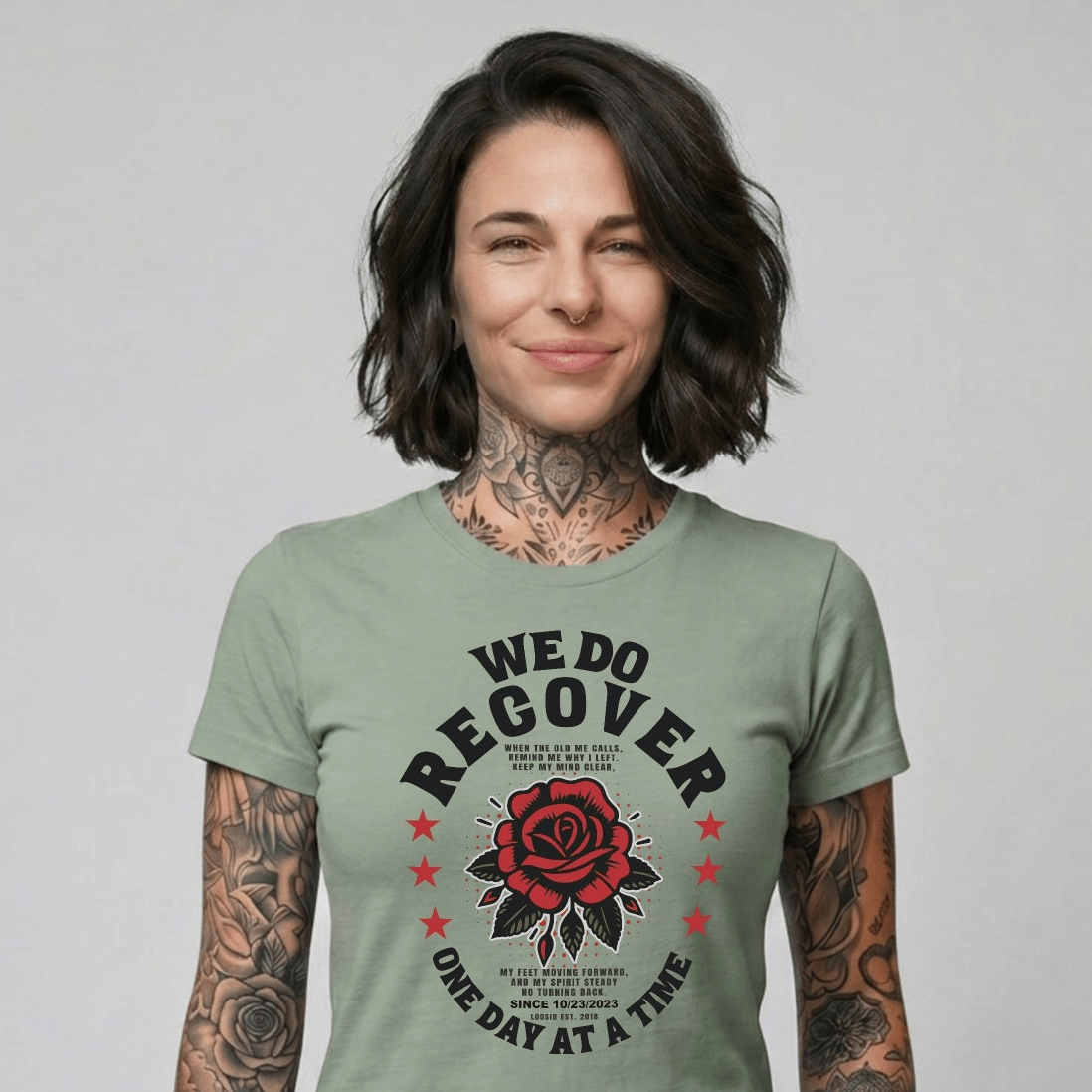 We Do Recover Sober T Shirt graphic detail (view 24)