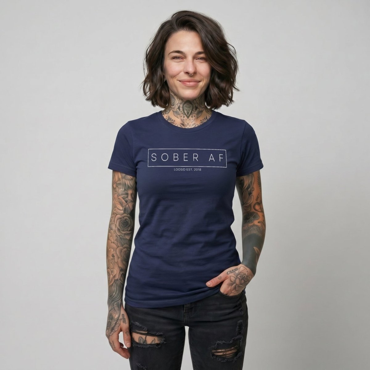 Sober AF Sober T Shirt close-up view (view 22)