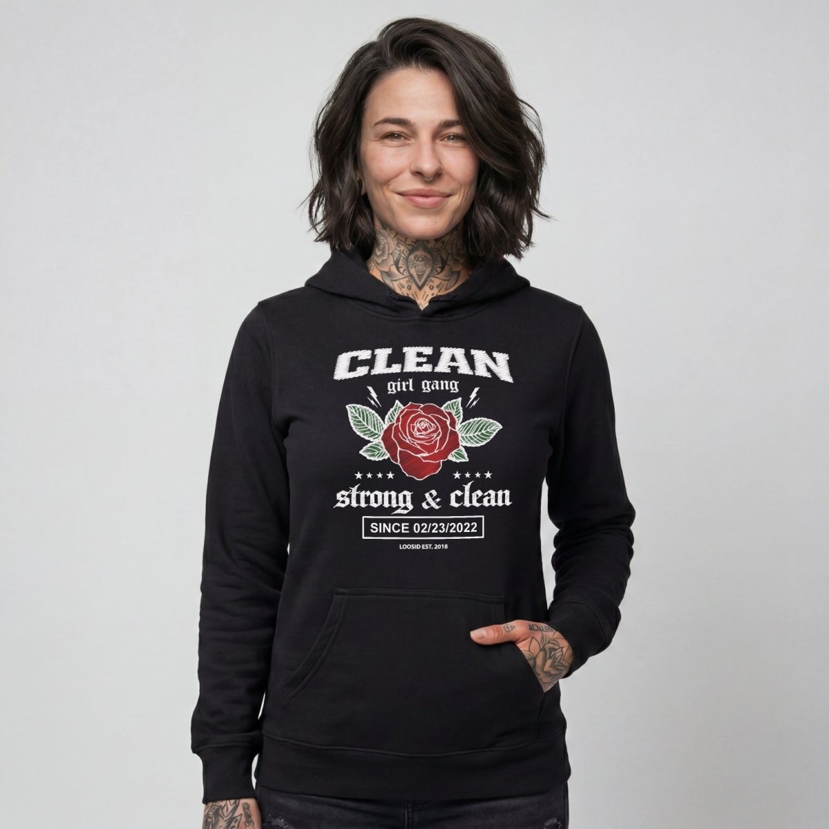 Clean Girl Gang Strong & Clean Crest Recovery Hoodie graphic detail (view 4)