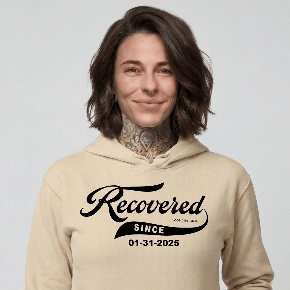 Recovered Since Recovery Hoodie back view (view 27)
