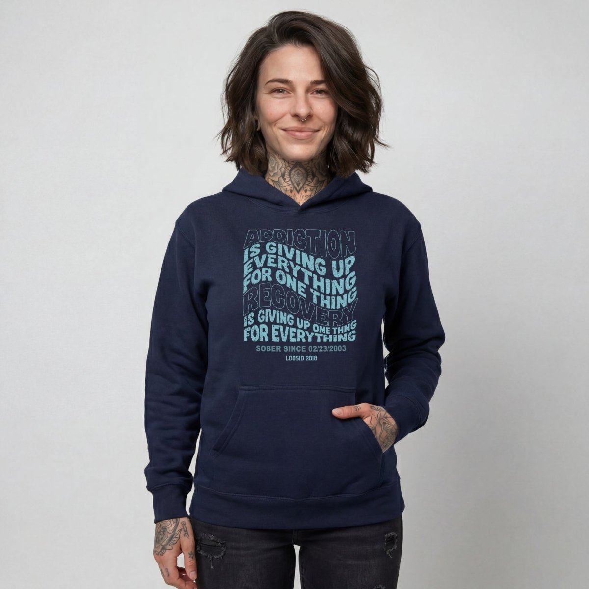 Addiction is Giving up Recovery Hoodie packaging detail (view 8)