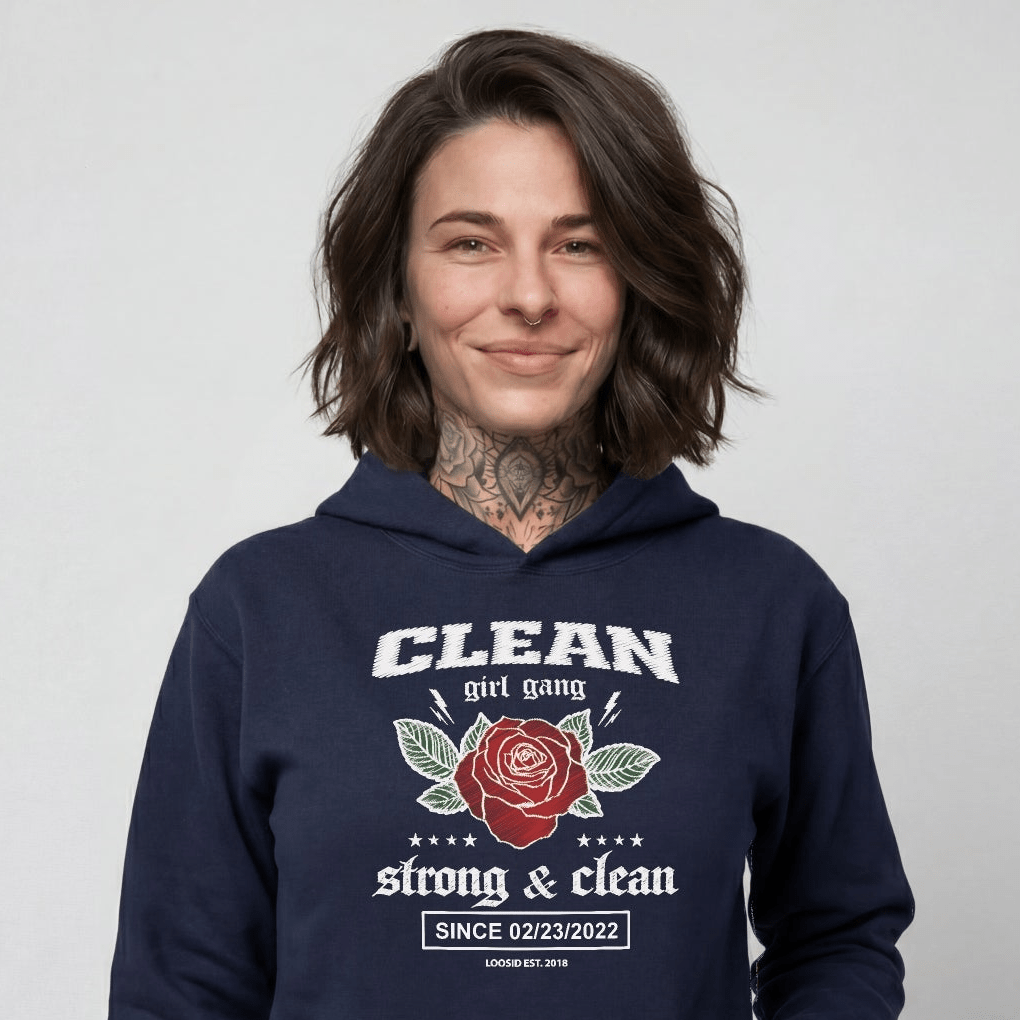 Clean Girl Gang Strong & Clean Crest Recovery Hoodie side view (view 6)