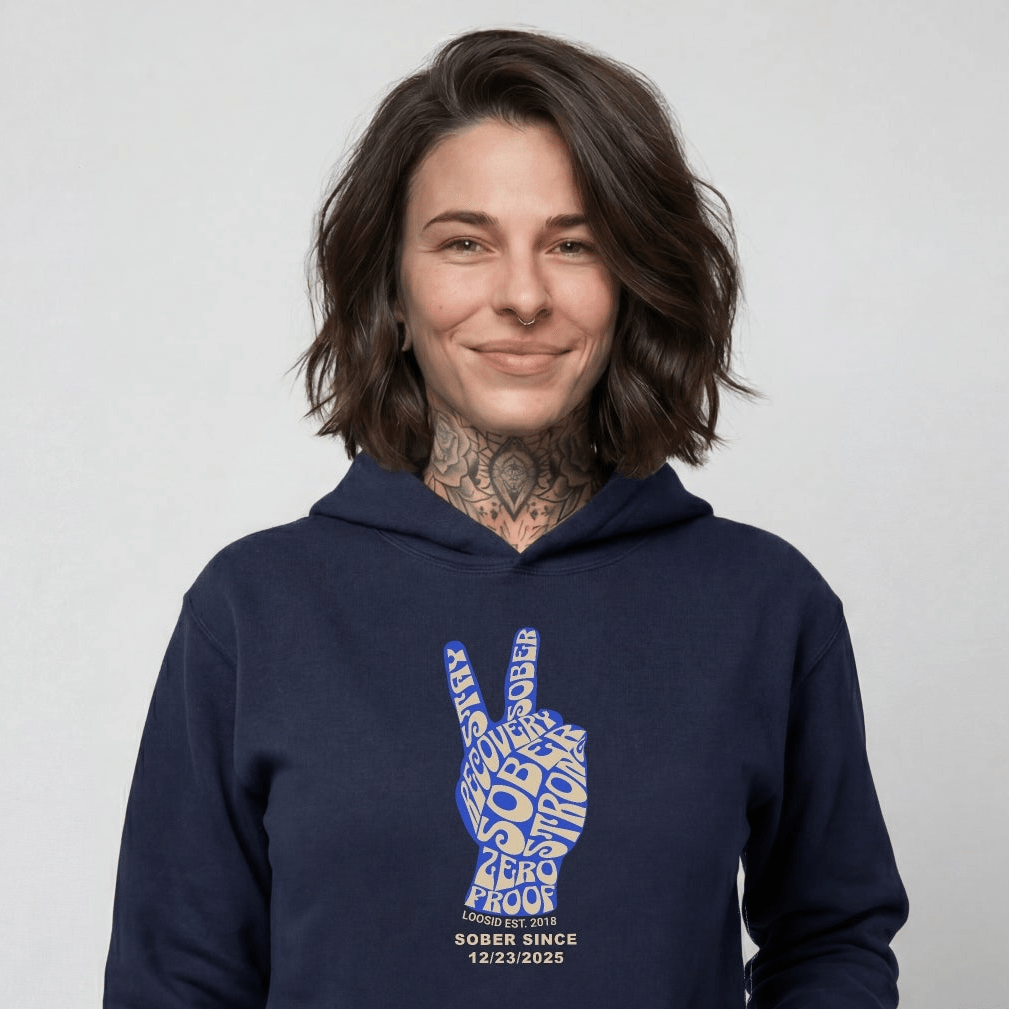 Peace & Sober Recovery Hoodie fit detail (view 9)