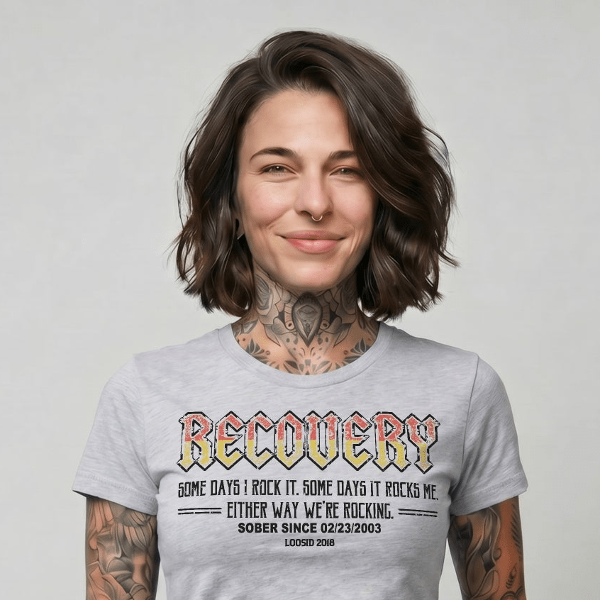 Recovery Rock Sober T Shirt side view (view 16)