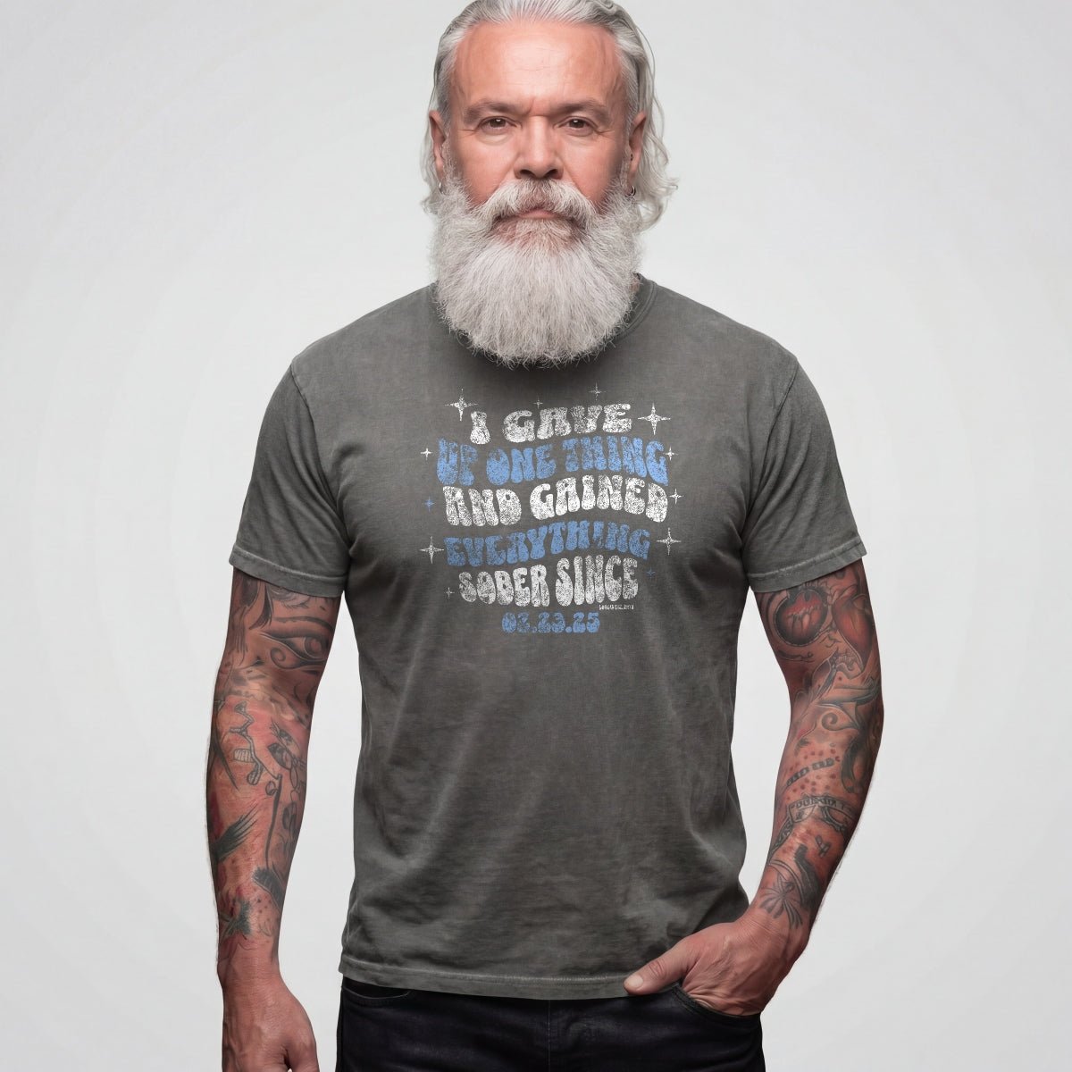Sober T Shirt | Men's I Gave Up One Thing Garment-Dyed Tee