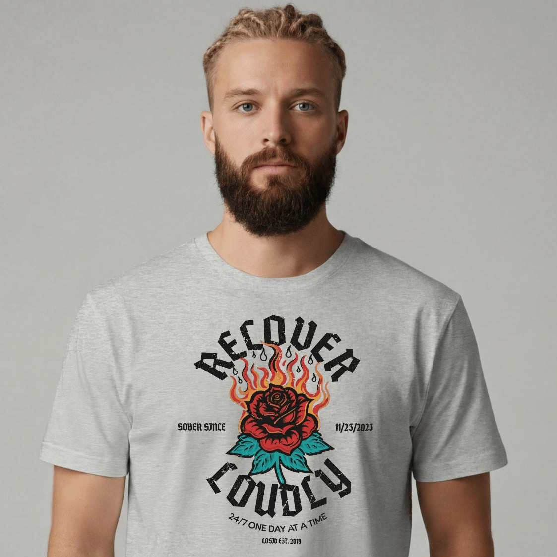 Sober T Shirt | Men's Recover Loudly Tee