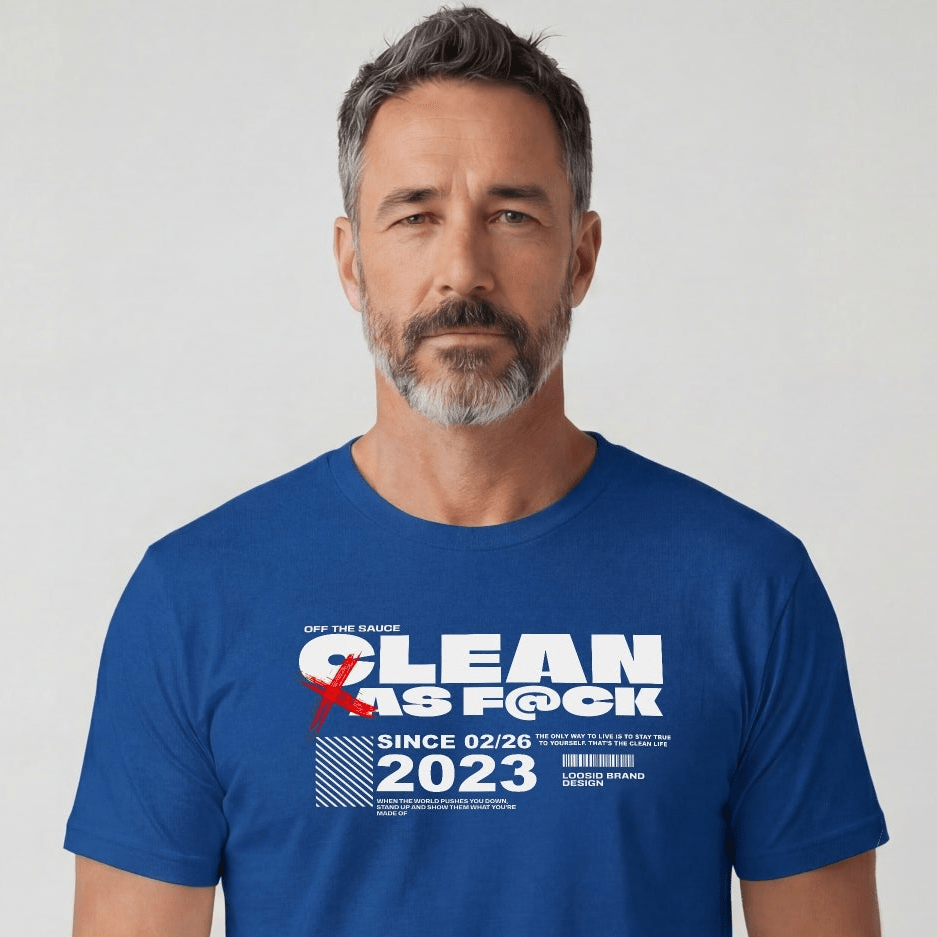 Clean As F*ck Since Sober T-Shirt | Personalized Recovery Year Men's Sobriety Tee