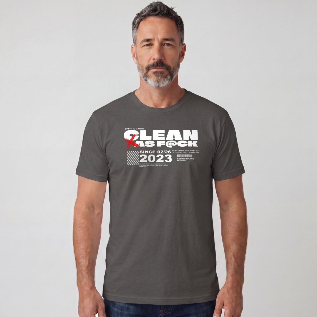 Clean As F*ck Since Sober T-Shirt | Personalized Recovery Year Men's Sobriety Tee