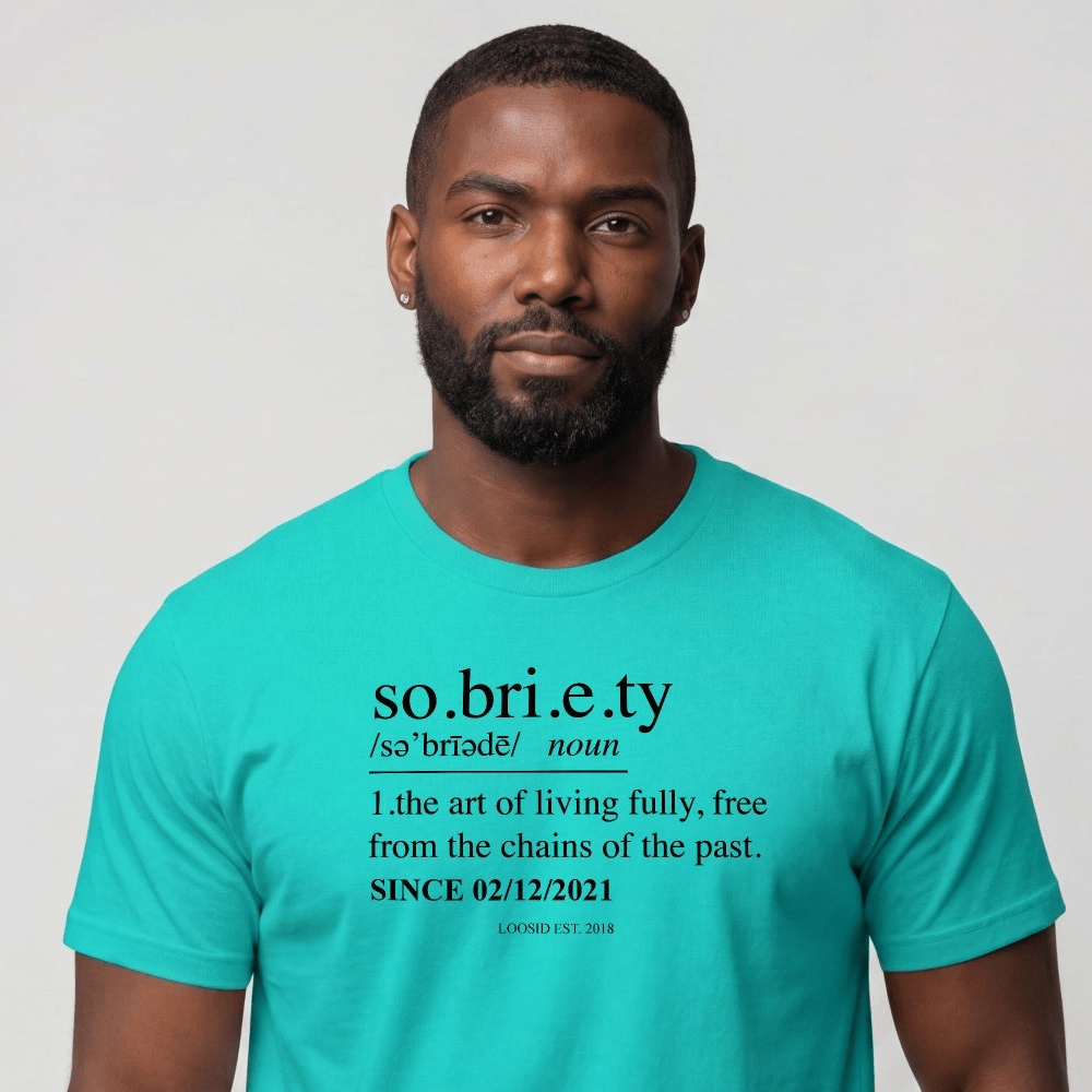 Sober T Shirt | Sobriety Definition Men's Graphic Tee for Recovery