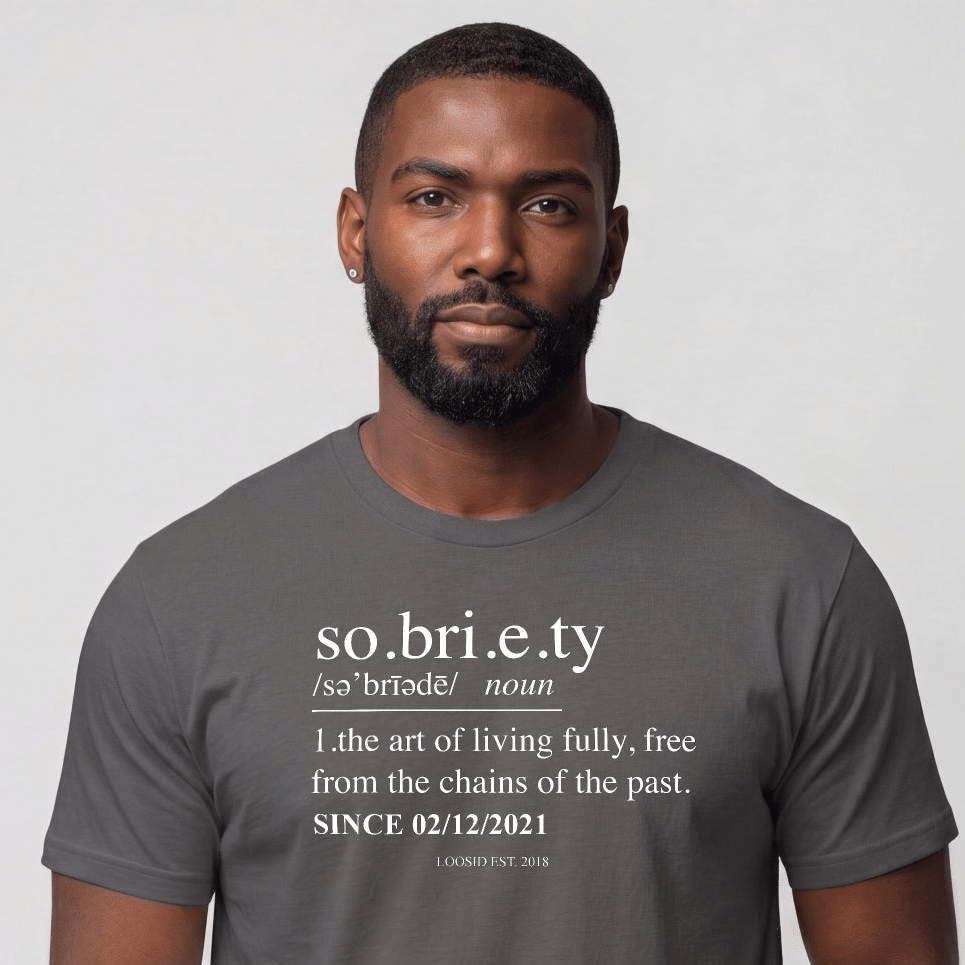 Sober T Shirt | Sobriety Definition Men's Graphic Tee for Recovery