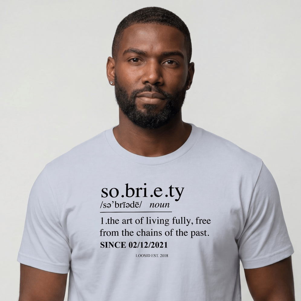 Sober T Shirt | Sobriety Definition Men's Graphic Tee for Recovery