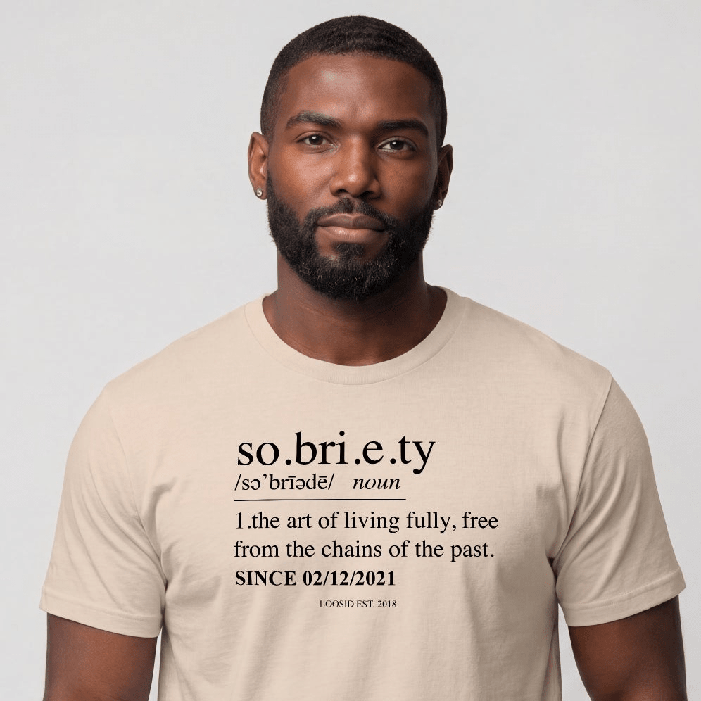 Sober T Shirt | Sobriety Definition Men's Graphic Tee for Recovery