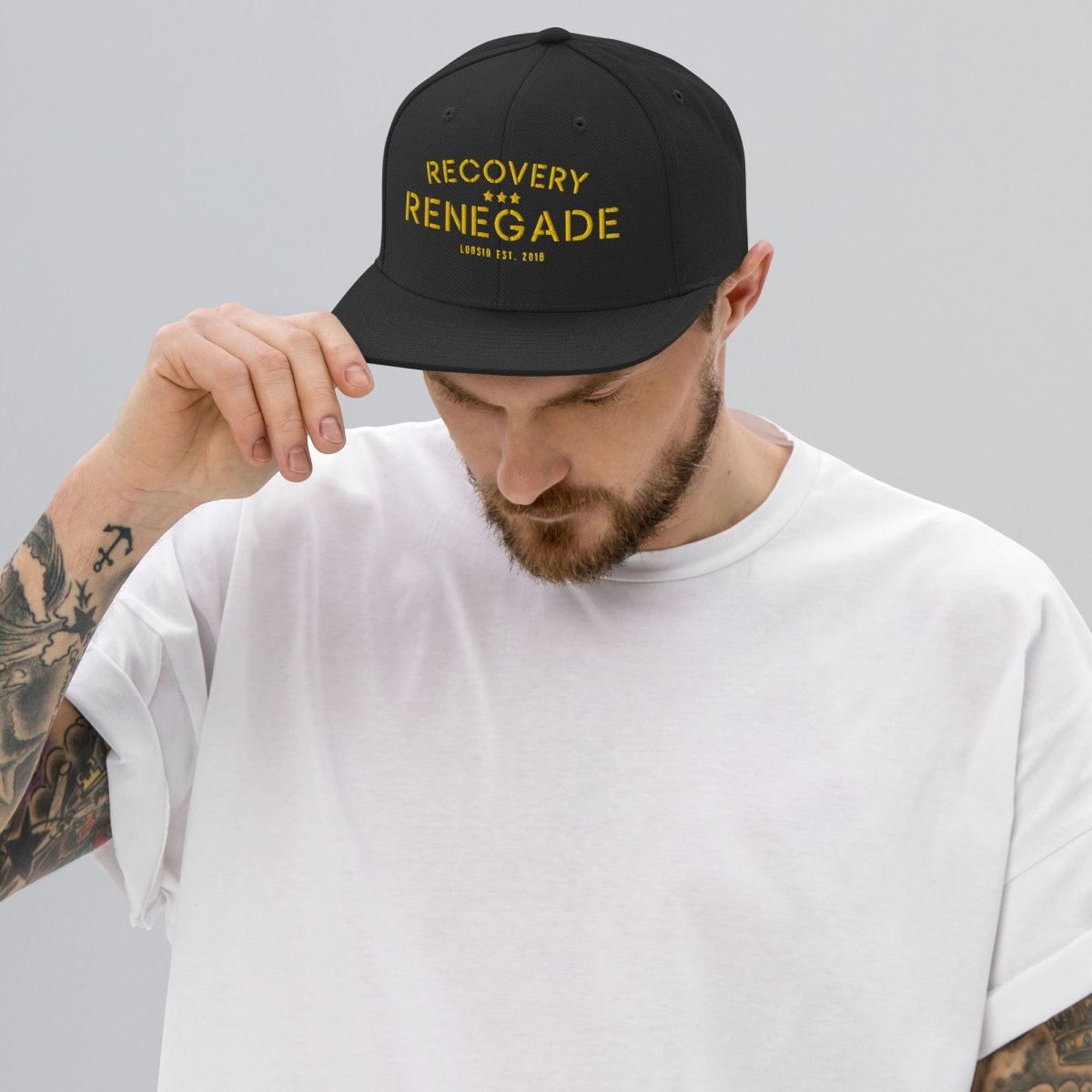 Renegade Snapback Sober Sober Hat flat lay styled image (view 3)