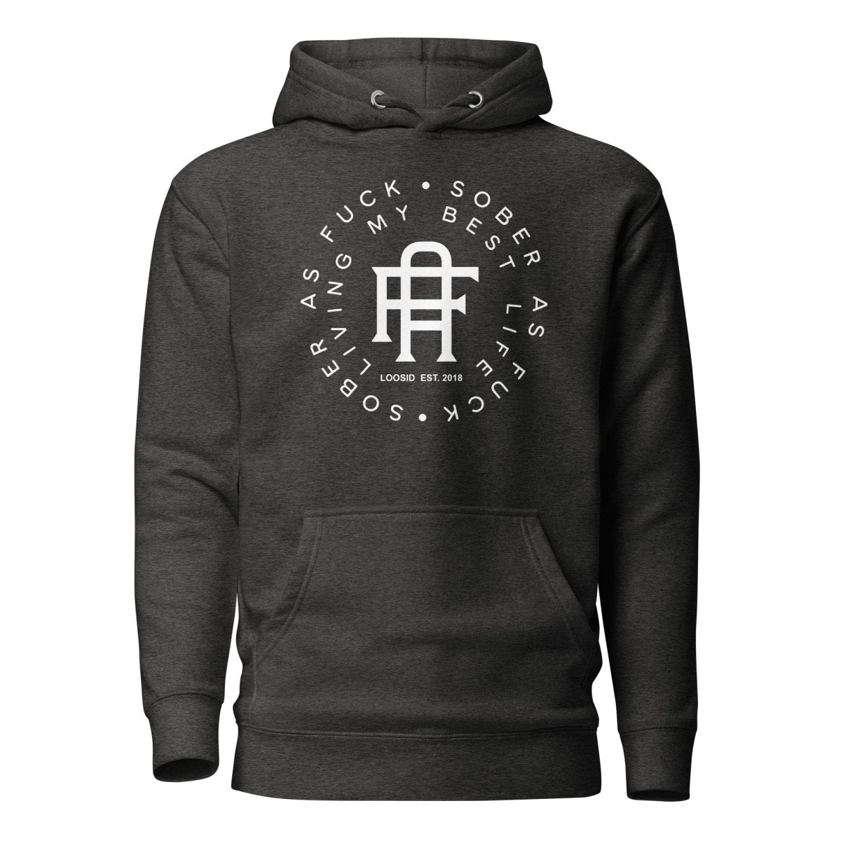 Living My Best Life Sober Recovery Hoodie flat lay styled image (view 3)