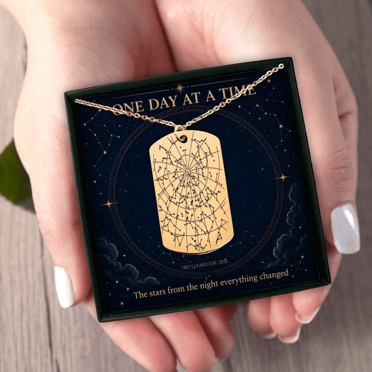 Sober Sober Jewelry Sober Date Custom Star Map Sober Jewelry lifestyle view (view 15)