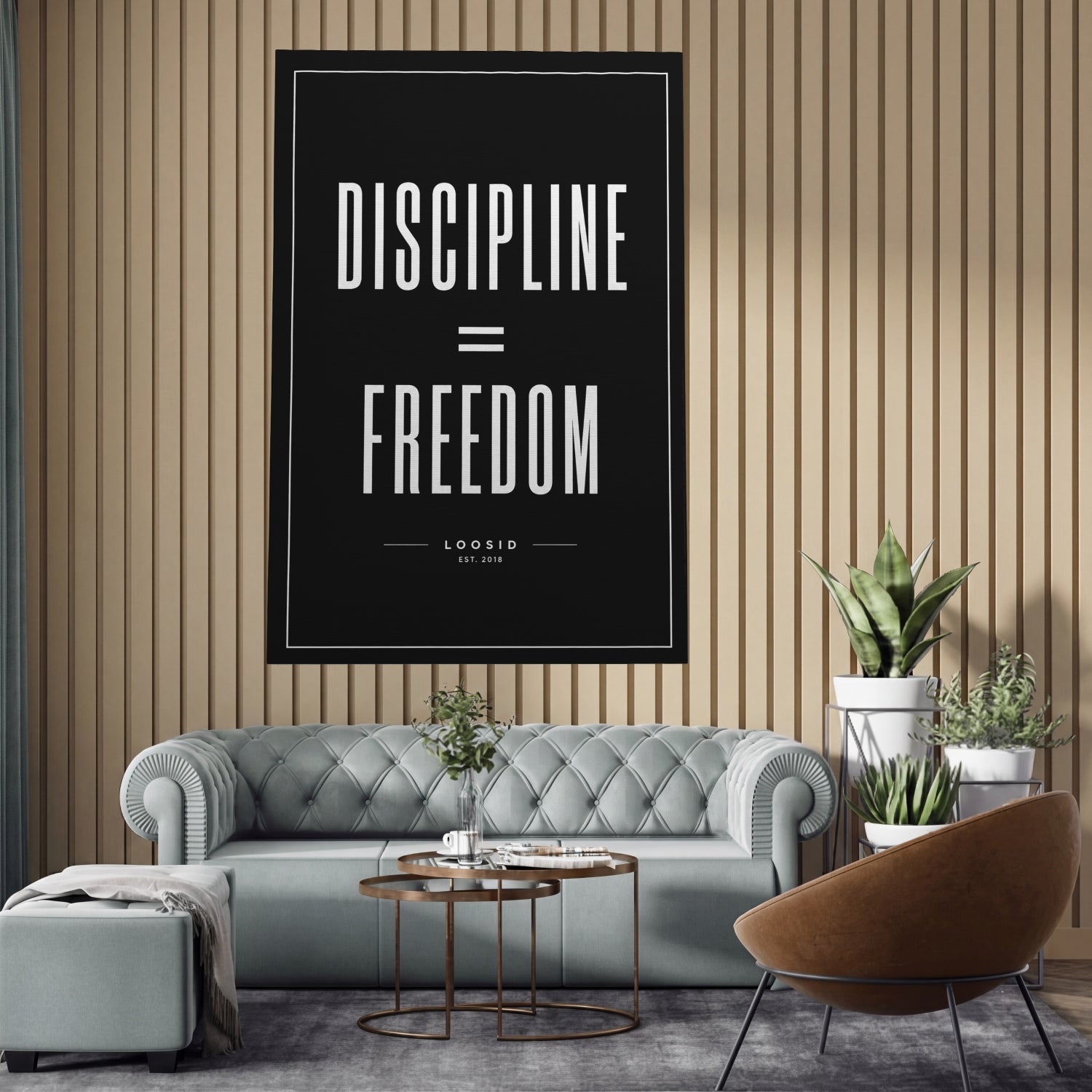 Sobriety Art | Discipline is Freedom Canvas Wall Art