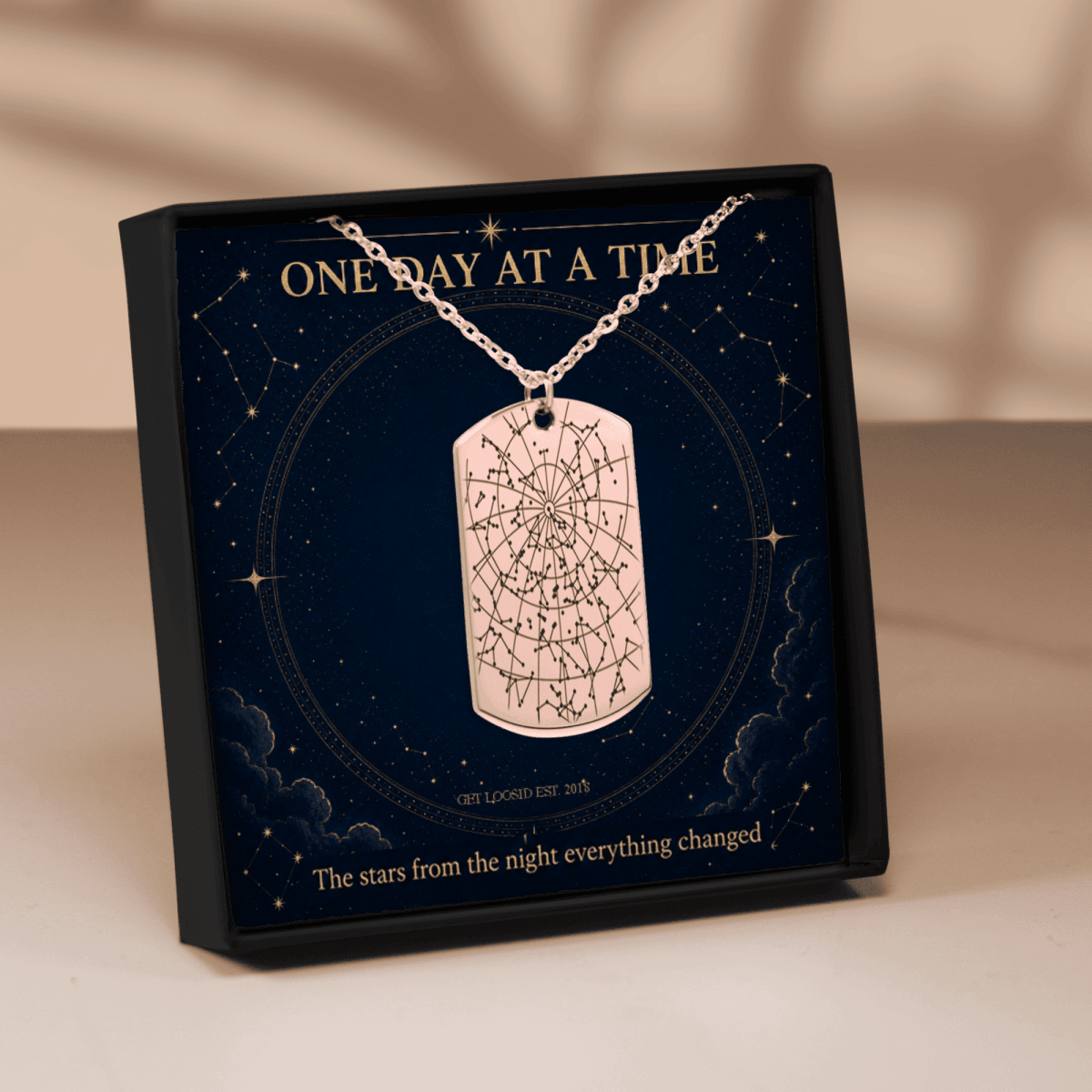 Sober Sober Jewelry Sober Date Custom Star Map Sober Jewelry close-up view (view 2)