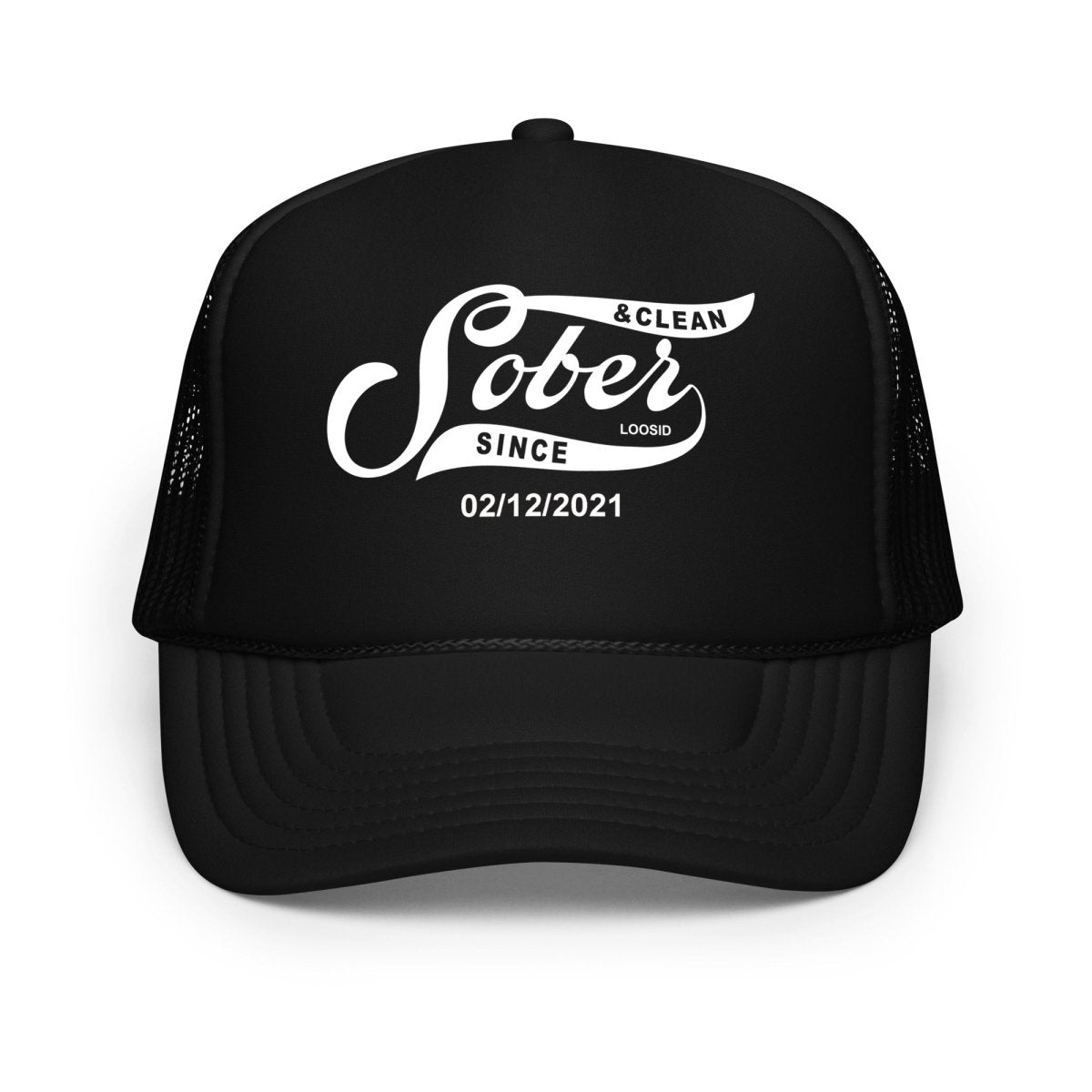 Sober Since Unisex Snapback Trucker Hat w/ Personalized Sobriety Date
