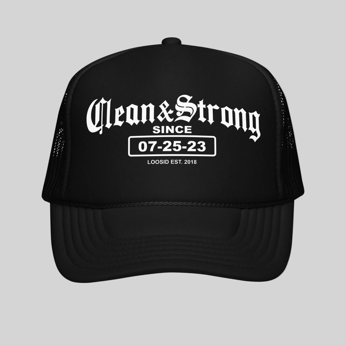 Men’s Personalized Clean Trucker Cap | Old School Snapback Sober Hat