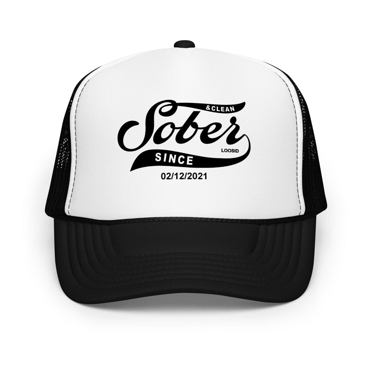 Sober Since Snapback Trucker Hat w/ Personalized Sobriety Date