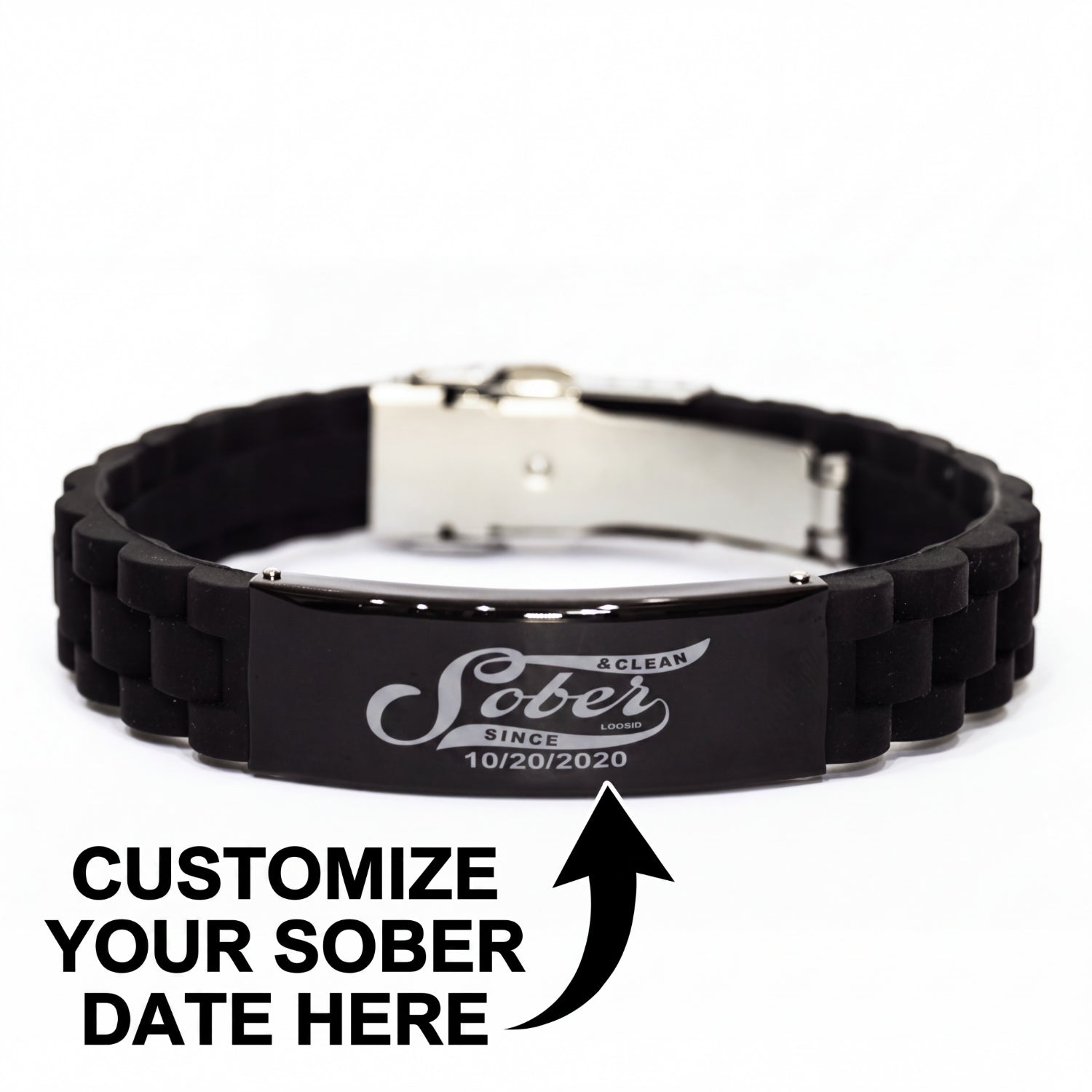 Sober Jewelry | Sober Since Metal Engraved