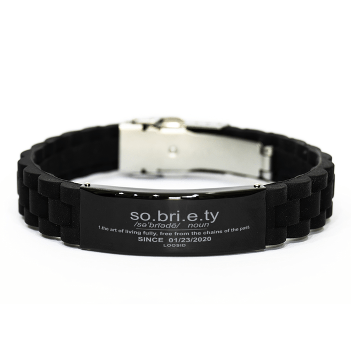 Sober Jewelry | Custom Sobriety Definition Sober Date Bracelet | Recovery Gift