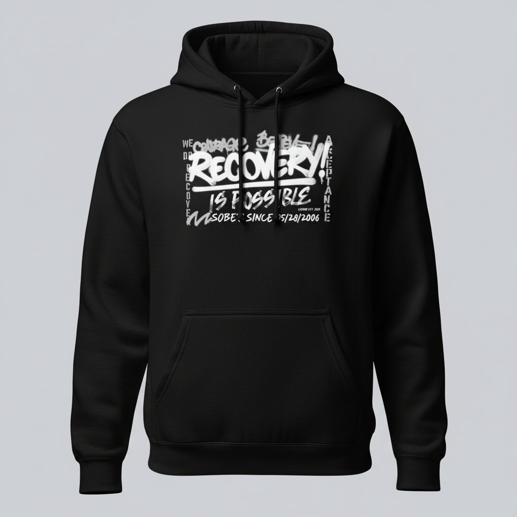 Recovery Hoodie | Men’s Recovery Is Possible Hoodie with Date