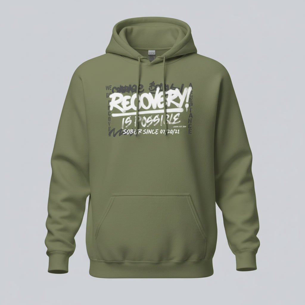 Recovery Hoodie | Men’s Recovery Is Possible Hoodie with Date
