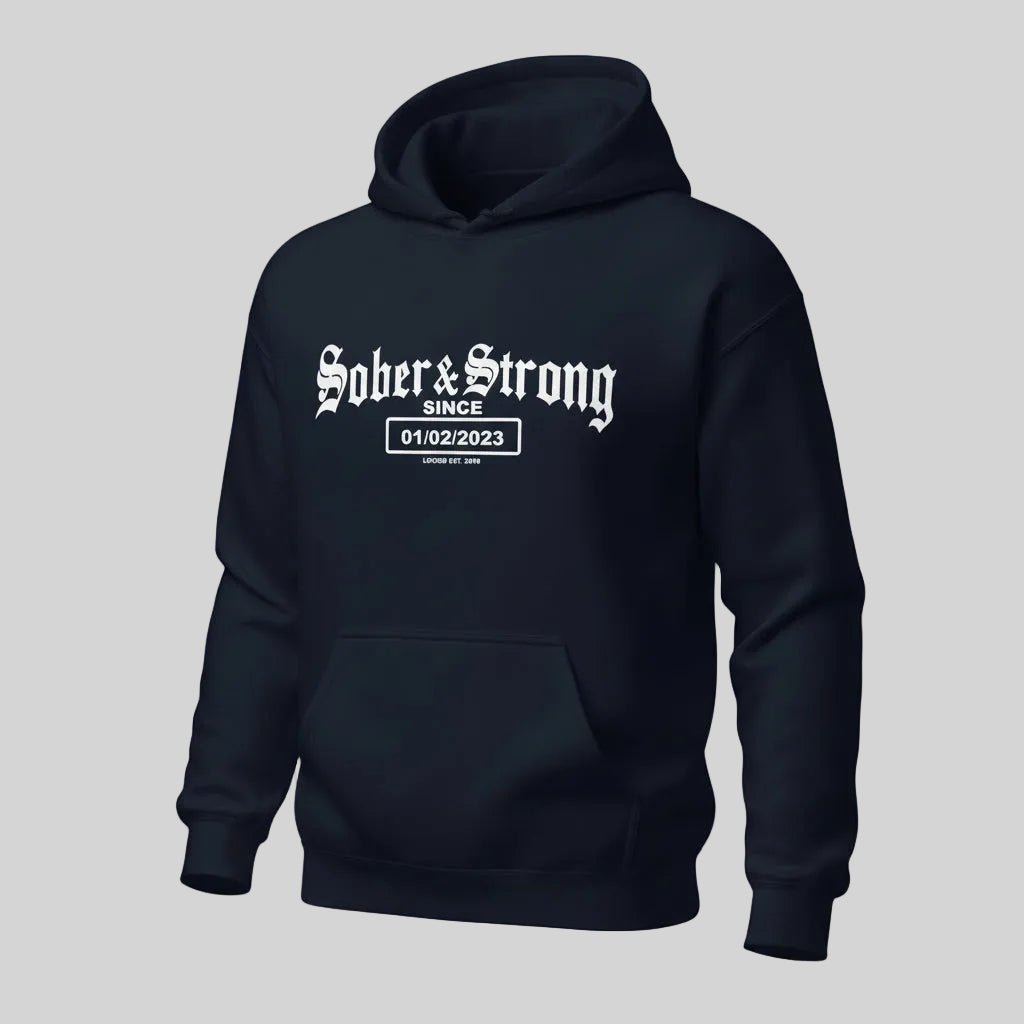 Recovery Hoodie | Unisex Old School Sober Hoodie with Custom Date