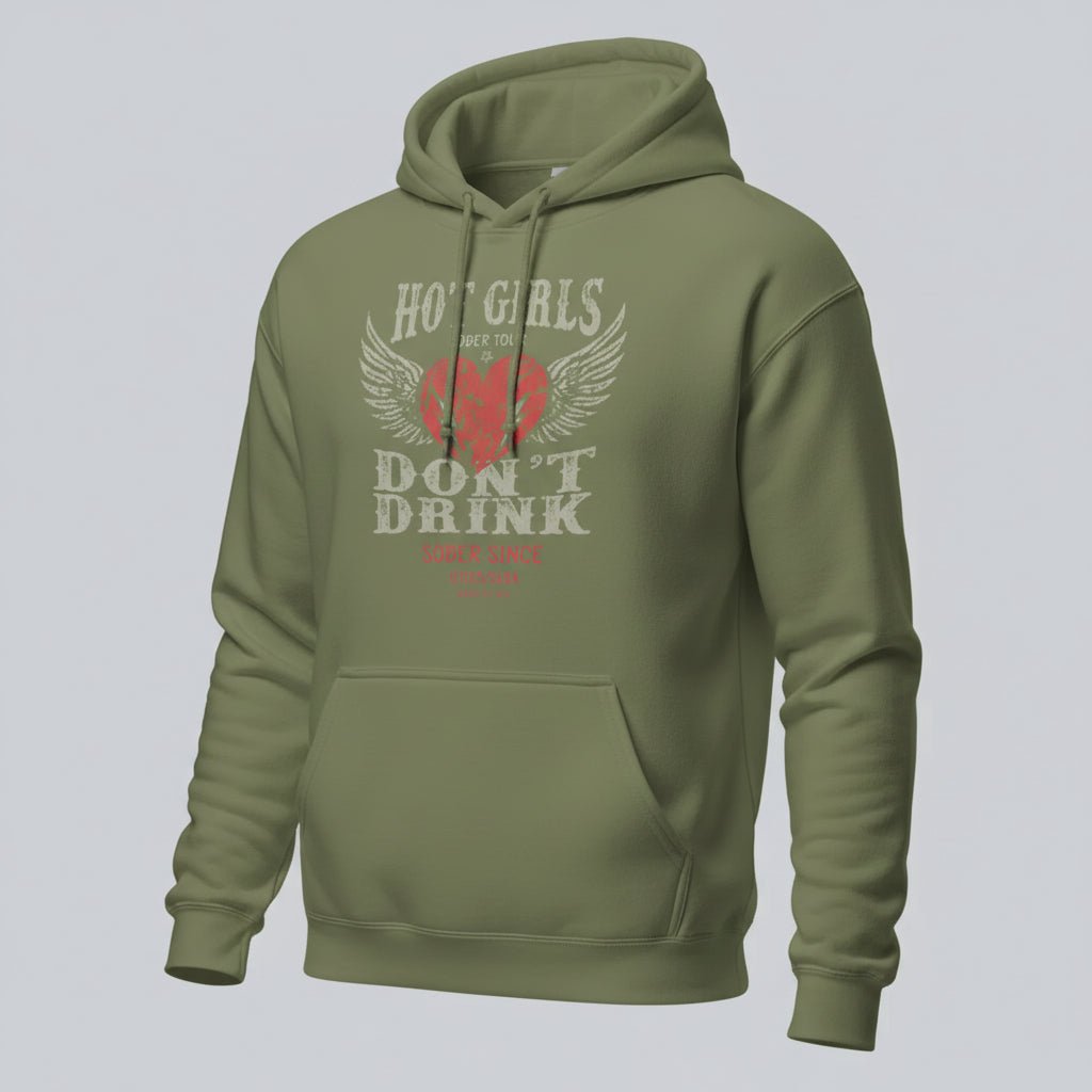 Recovery Hoodie | Hot Girls Don't Drink Custom Sobriety Date Hoodie