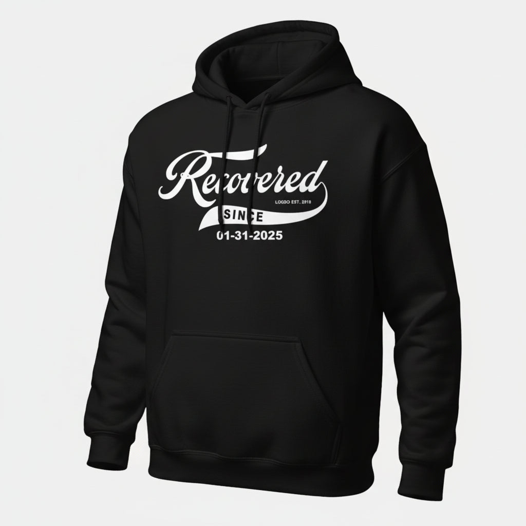 Recovered Since Recovery Hoodie back view (view 7)