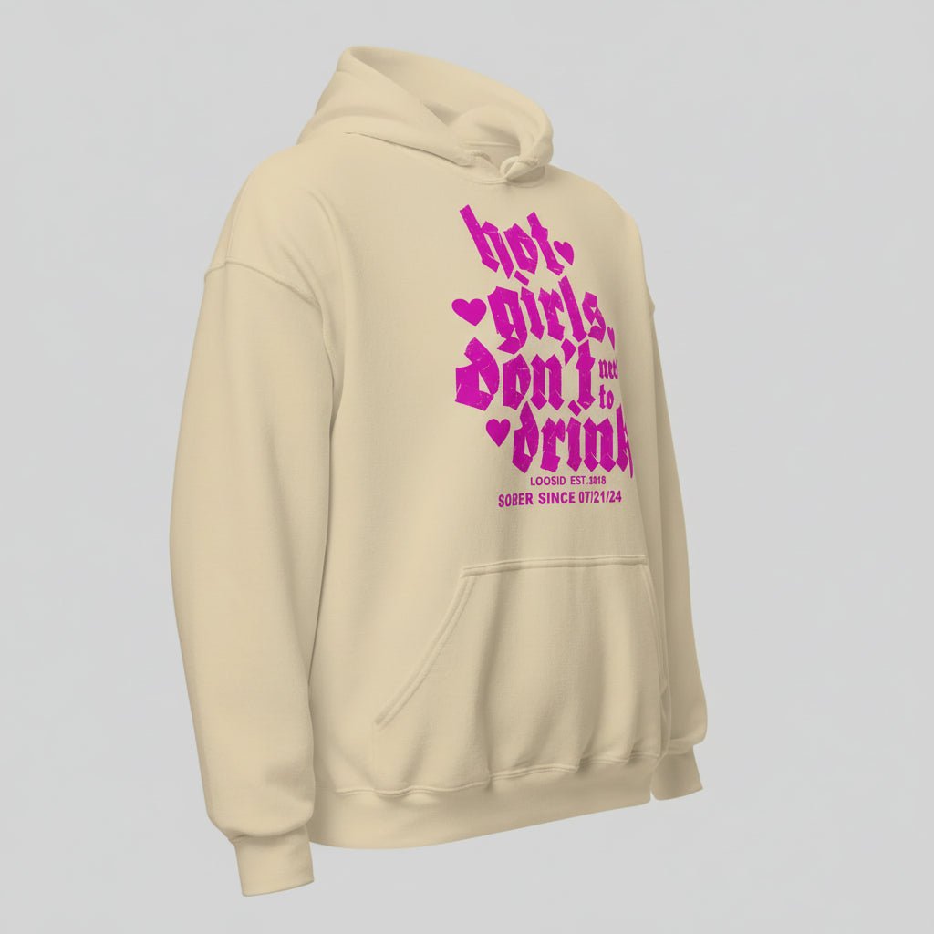 Hot Girls Don't Drink Recovery Hoodie lifestyle view (view 35)