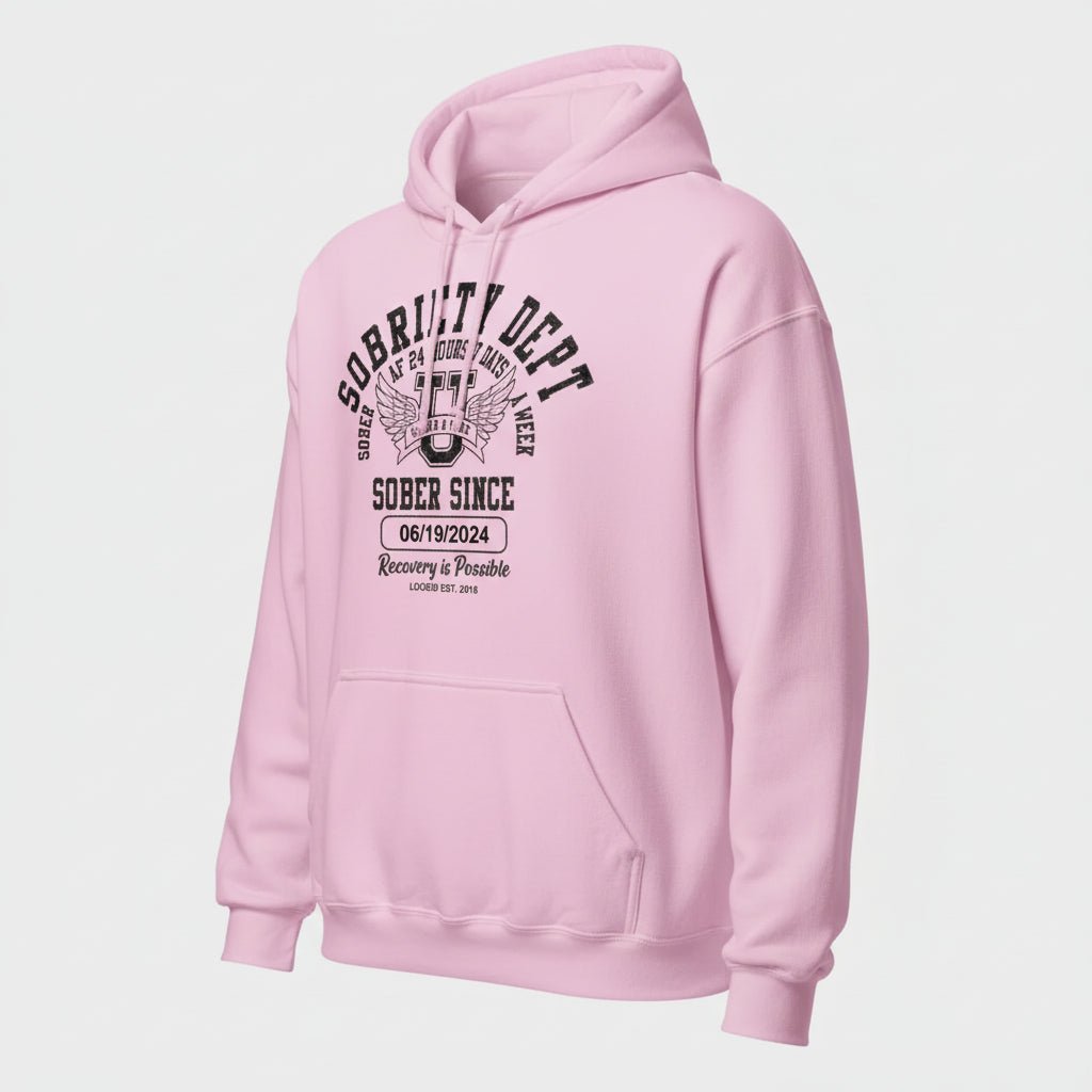 Recovery Hoodie | Sobriety Dept with Custom Sobriety Date