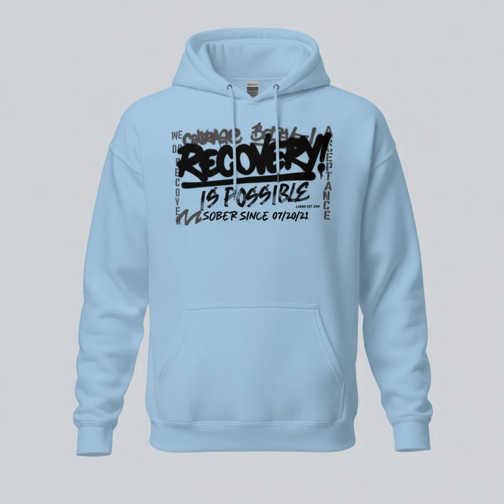Recovery Hoodie | Men’s Recovery Is Possible Hoodie with Date