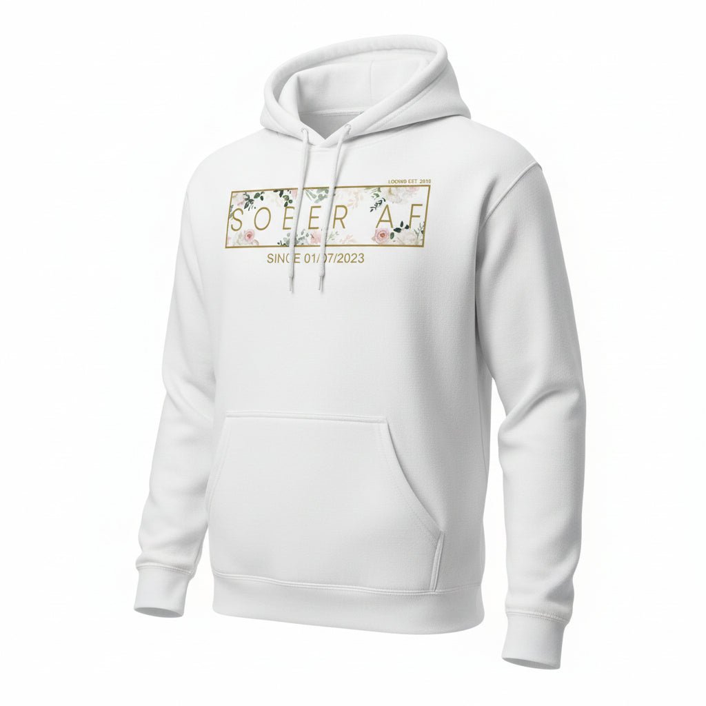 Recovery Hoodie | Women's Sober AF Flower Hoodie with Custom Date