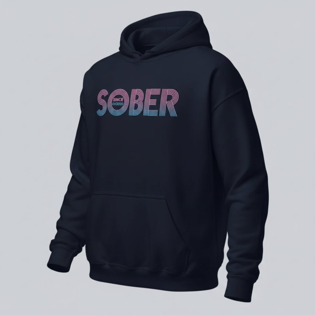 Recovery Hoodie | Retro Sobriety Date Hoodie with Personalized Date