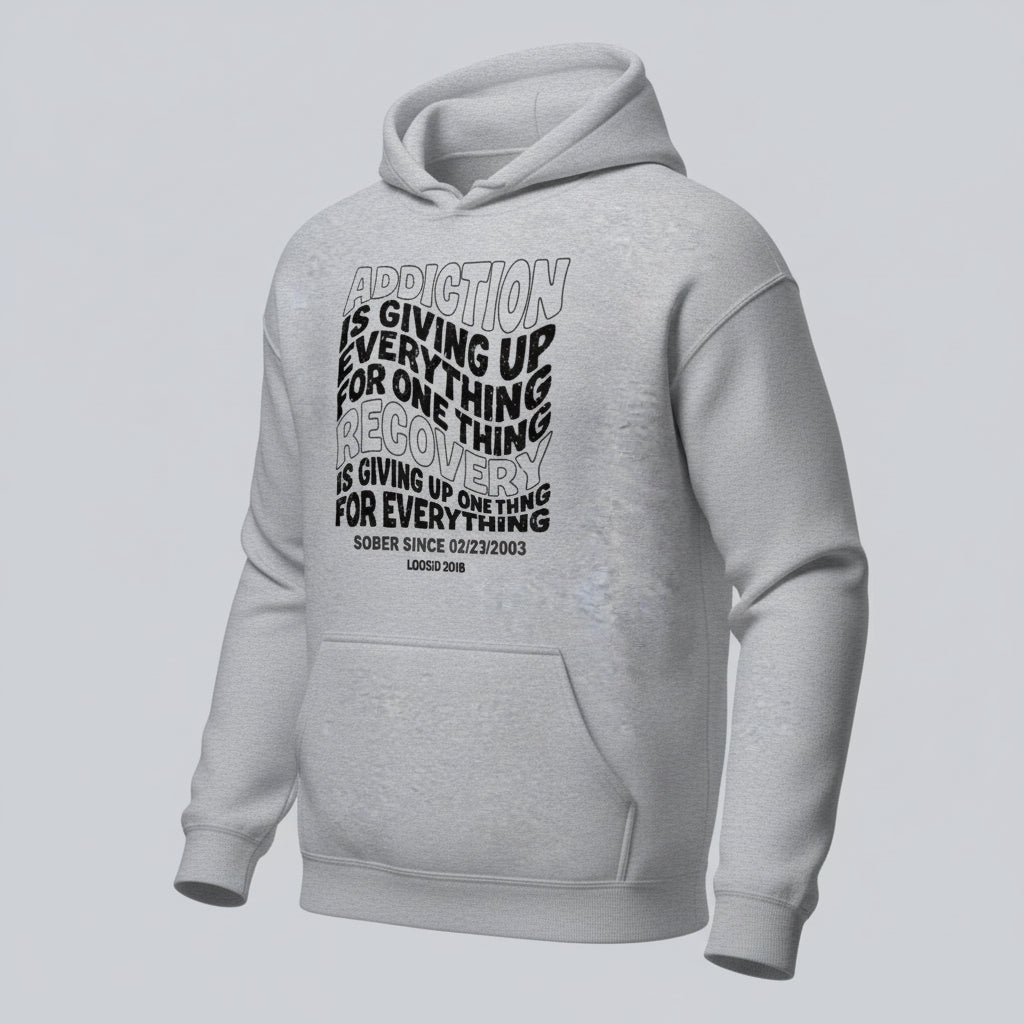 Recovery Hoodie | Women's Addiction is Giving up Hoodie with Personalized Date