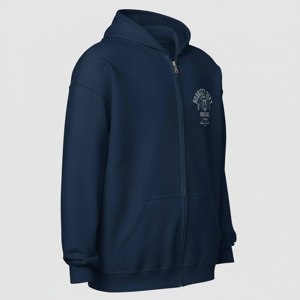 Recovery Hoodie | Sobriety Dept 24/7 Zip Hoodie with Custom Date