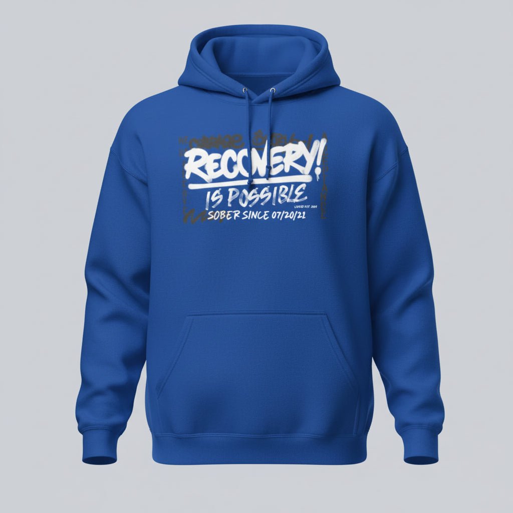 Recovery Hoodie | Men’s Recovery Is Possible Hoodie with Date