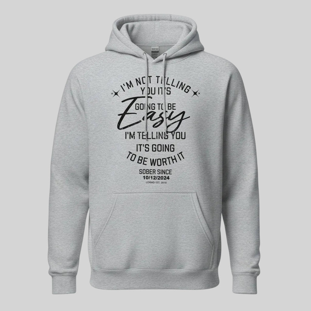 I'm Not Telling Custom Sobriety Date Recovery Hoodie graphic detail (view 24)