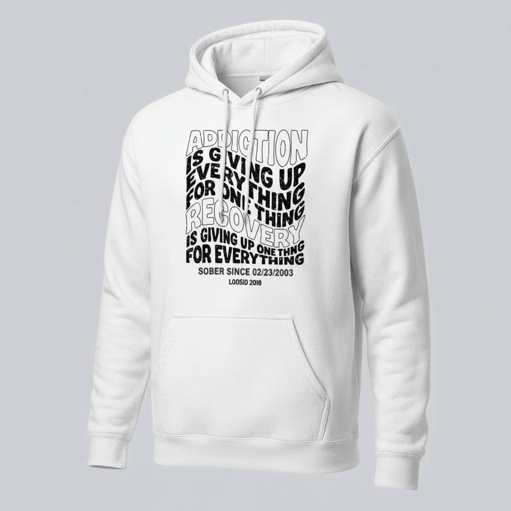 Recovery Hoodie | Women's Addiction is Giving up Hoodie with Personalized Date