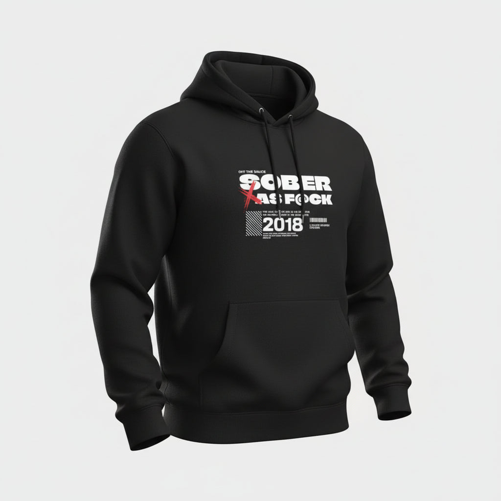 Sober As F*ck Recovery Hoodie graphic detail (view 4)