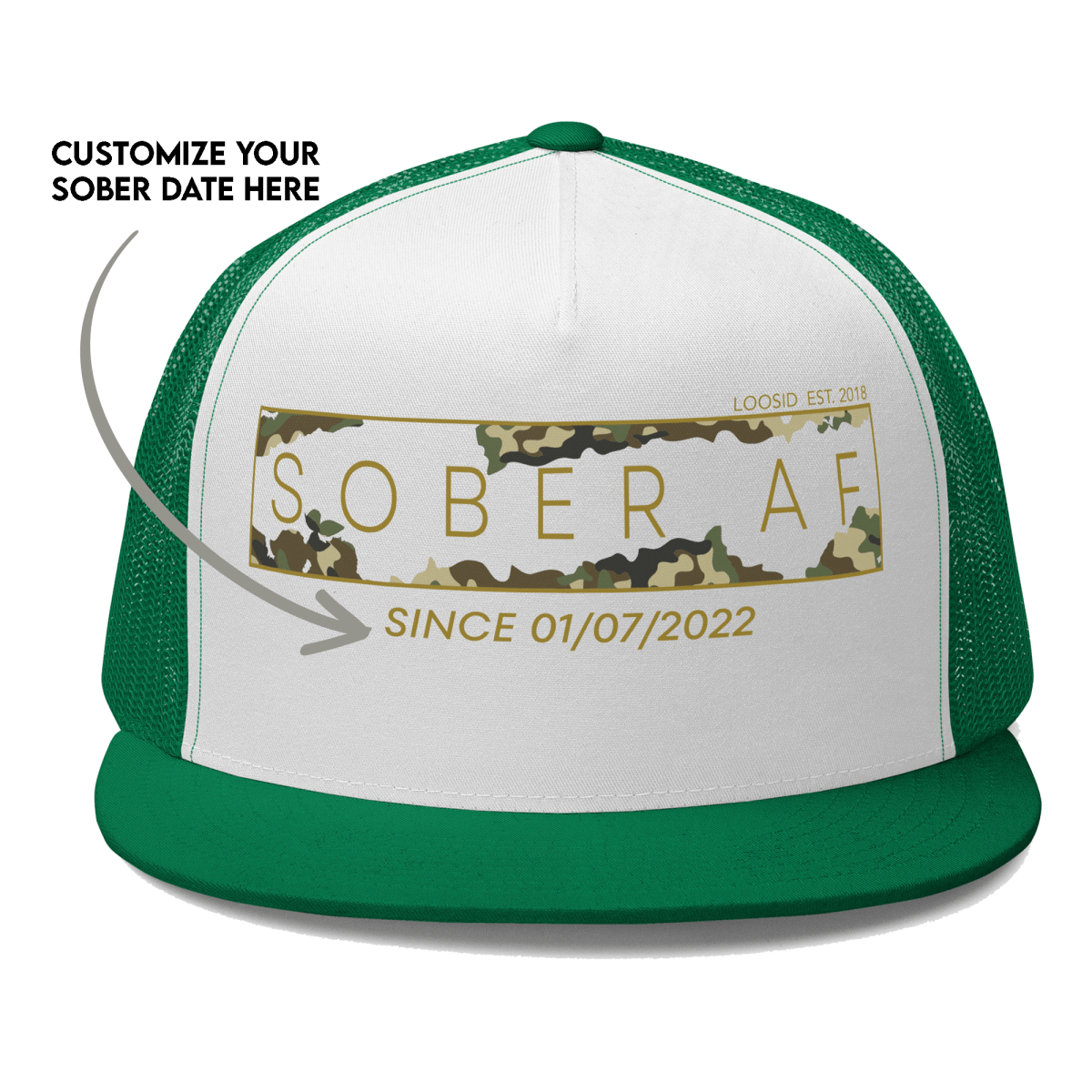 Camo Sober AF Sober Hat close-up view (view 12)