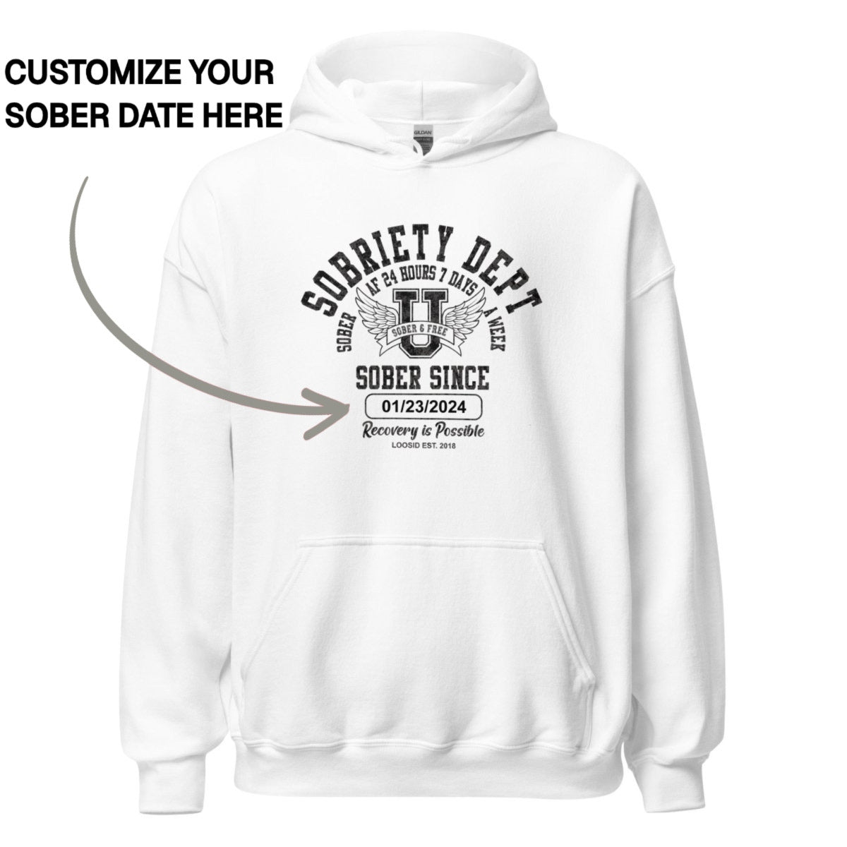 Recovery Hoodie | Unisex Sobriety Dept