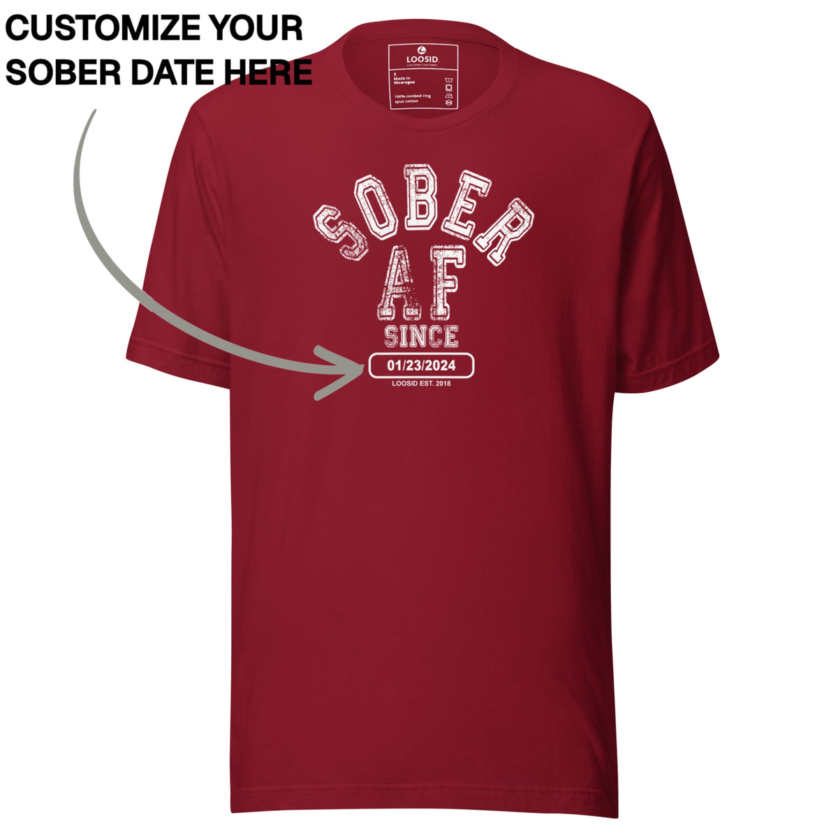 Sober T Shirt | Women's Sober AF Collegiate